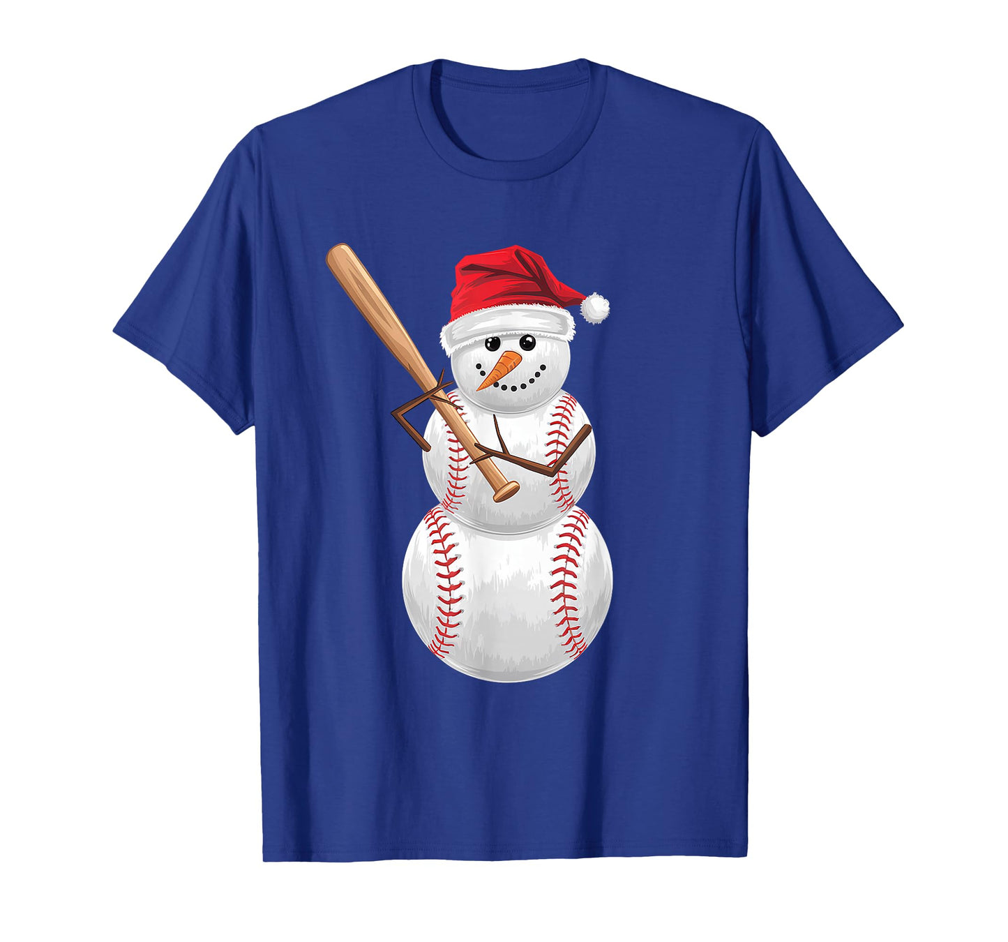 Baseball Christmas Snowman Playing Baseball Men Women Kids T-Shirt