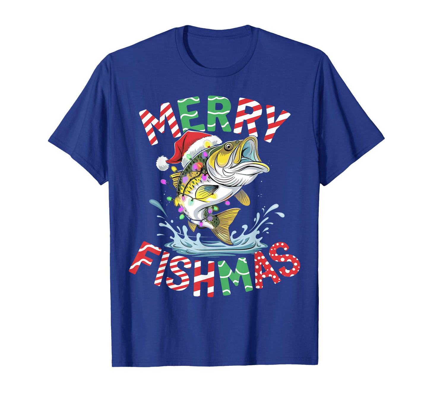 Merry Fishmas Santa Fishing Funny Fisherman Christmas T-Shirt