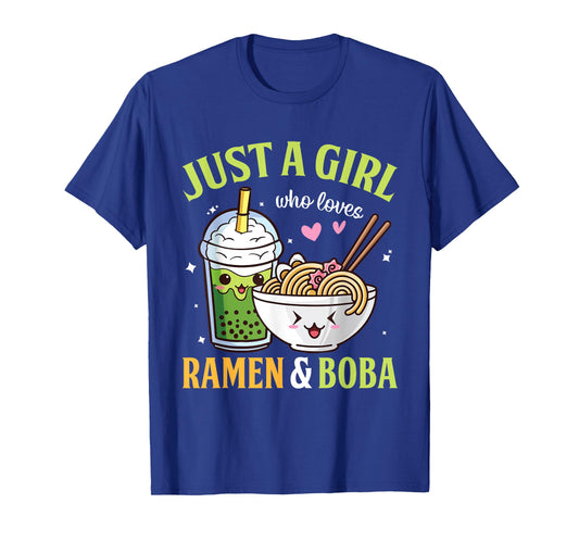 Kawaii Just A Girl Who Loves Ramen And Boba Tea Bubble Milk T-Shirt