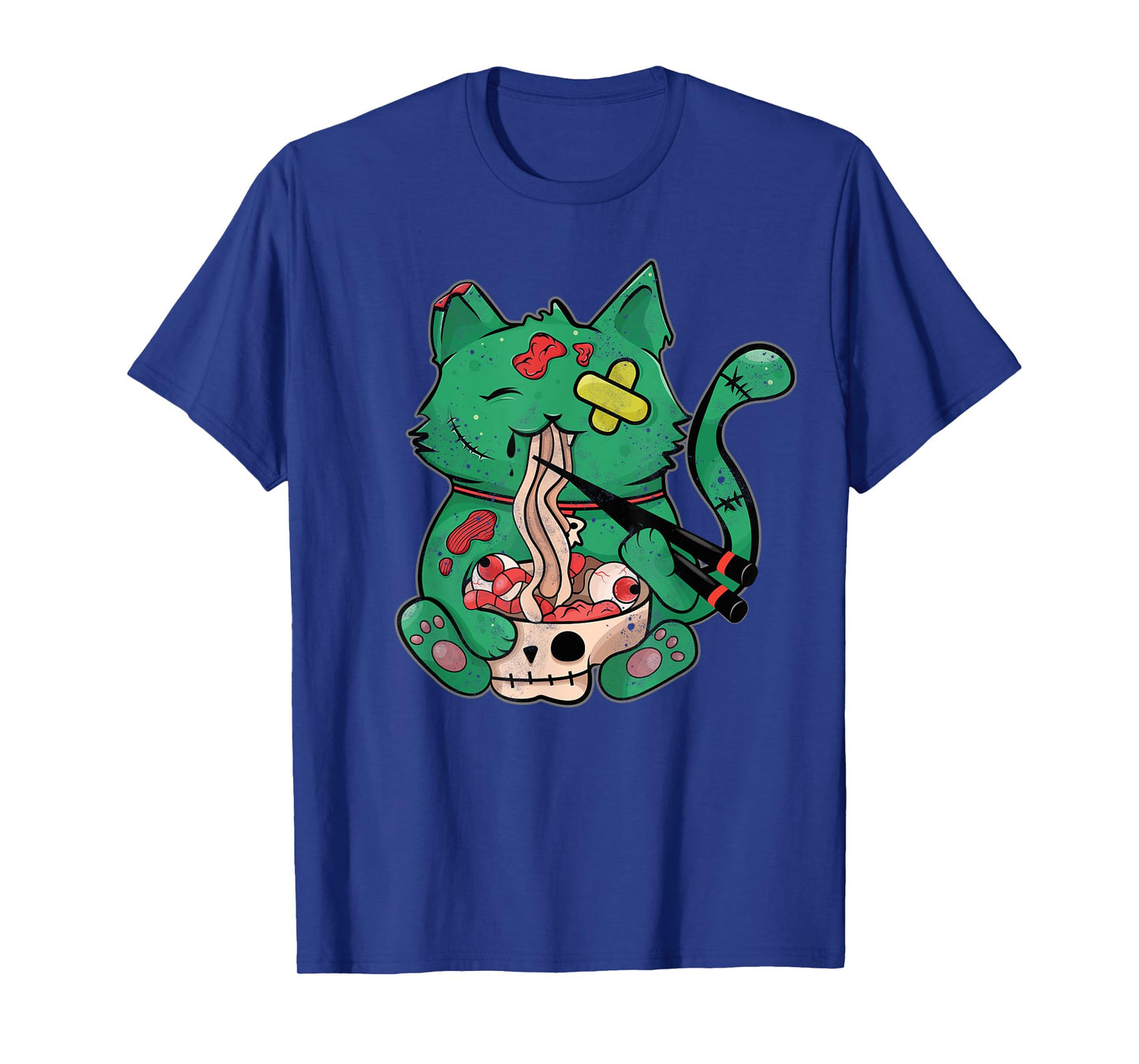 Pastel Goth Kawaii Creepy Cat Eating Ramen Noodles Halloween T-Shirt