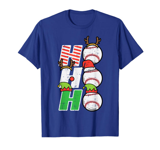 Christmas Baseball Ho Ho Ho Funny Xmas Sports Men Boys Kids T-Shirt