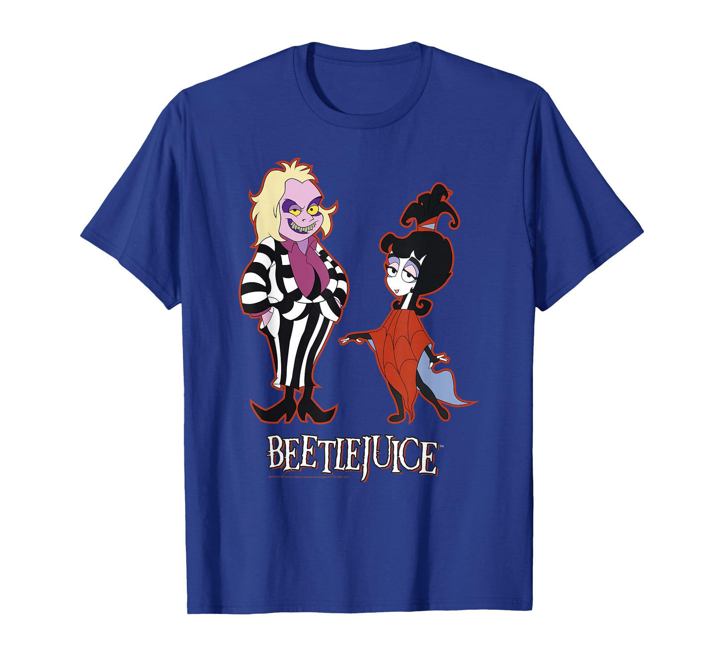 Beetlejuice Red Outline Beetlejuice and Lydia Cartoon T-Shirt