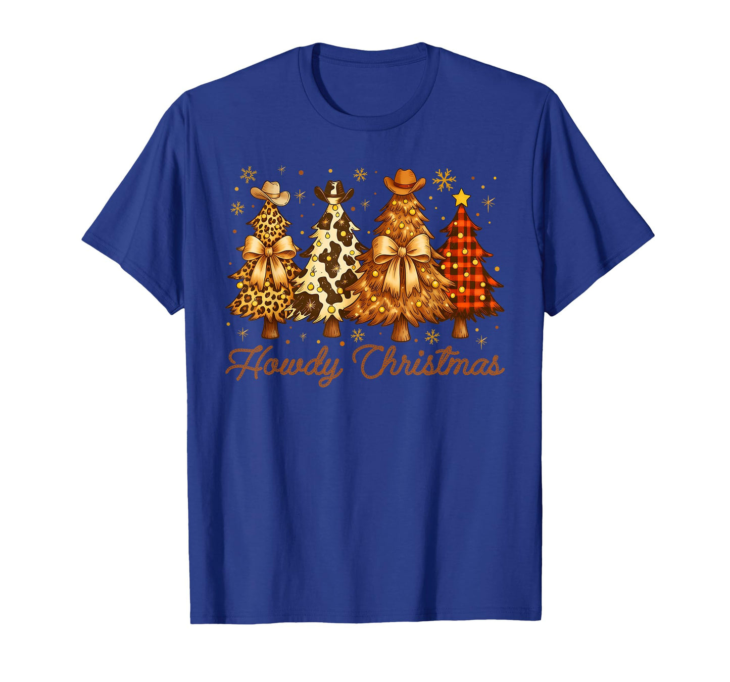 Western Santa Hat Howdy Christmas Tree Coquette Bow Cowgirl T-Shirt