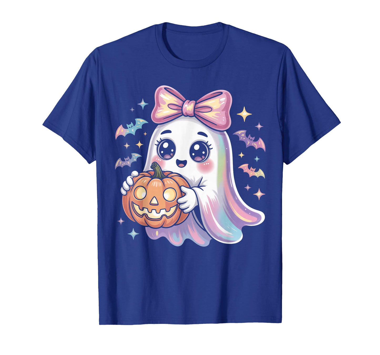 Cute Ghost with Pumpkin and Bow T-Shirt