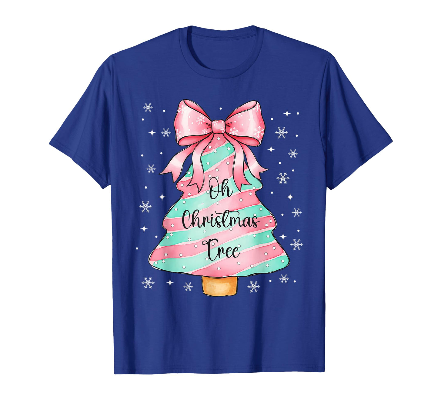 Cute Christmas Tree Cake Shirt Lovers Xmas Women Girls T-Shirt