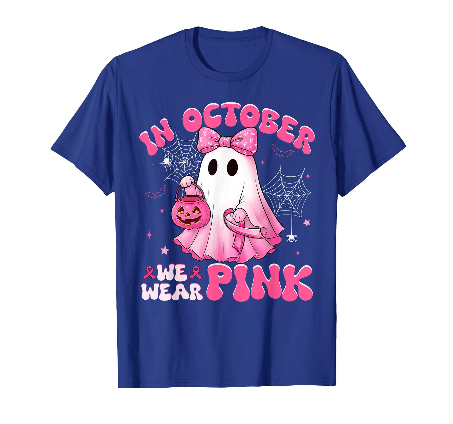 Halloween in October We Wear Pink Breast Cancer Awareness T-Shirt