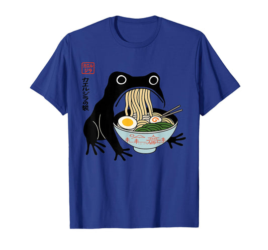 Funny Frogzilla Grumpy Frog Ramen Japanese Art Amphibian T-Shirt