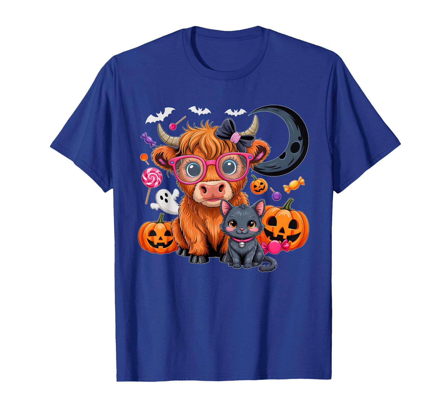 Halloween Highland Cow Witchy Cow Pumpkin Spooky Season T-Shirt