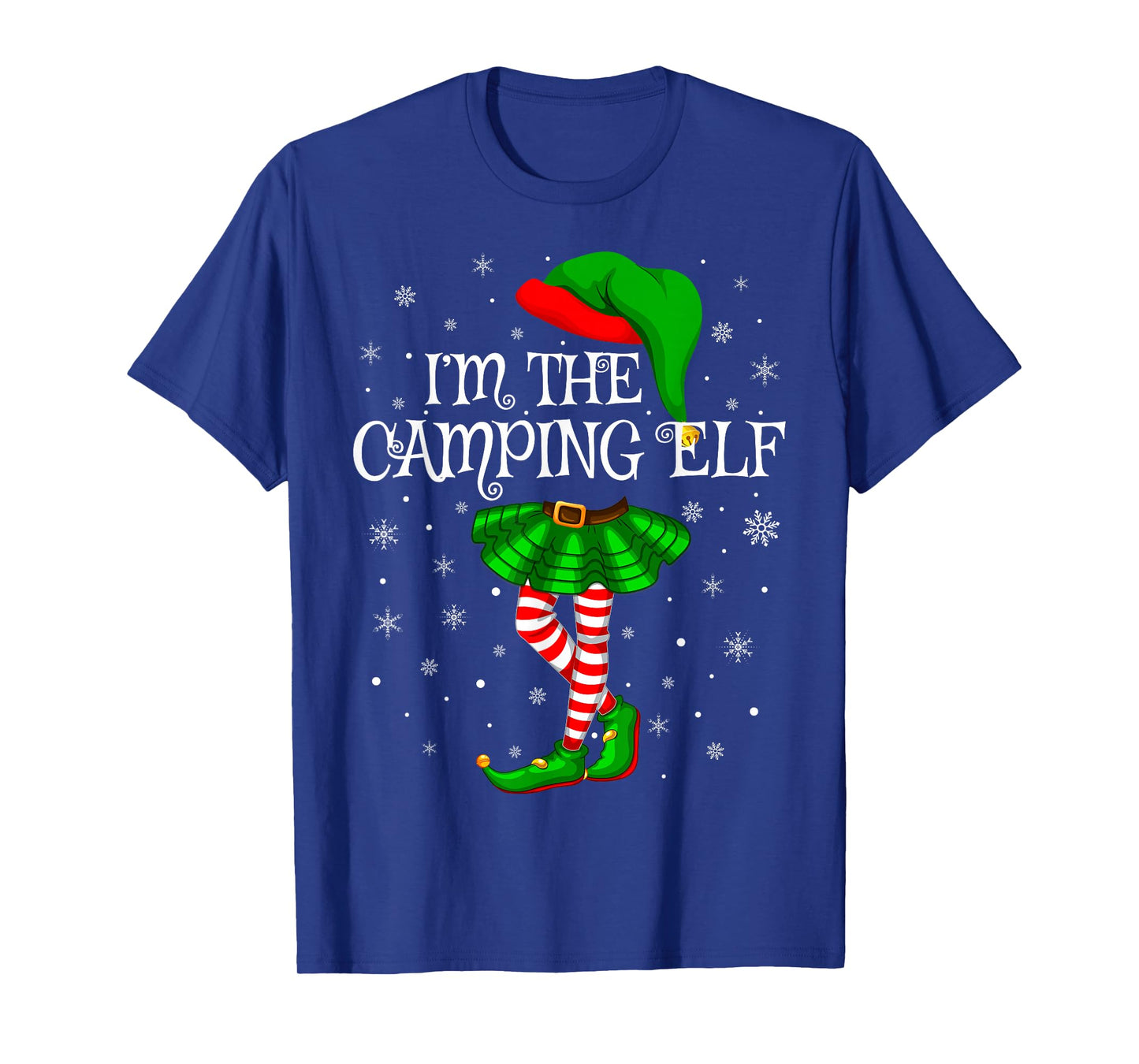 Camping Elf Christmas Family Group Women Girls Xmas Pajama T-Shirt