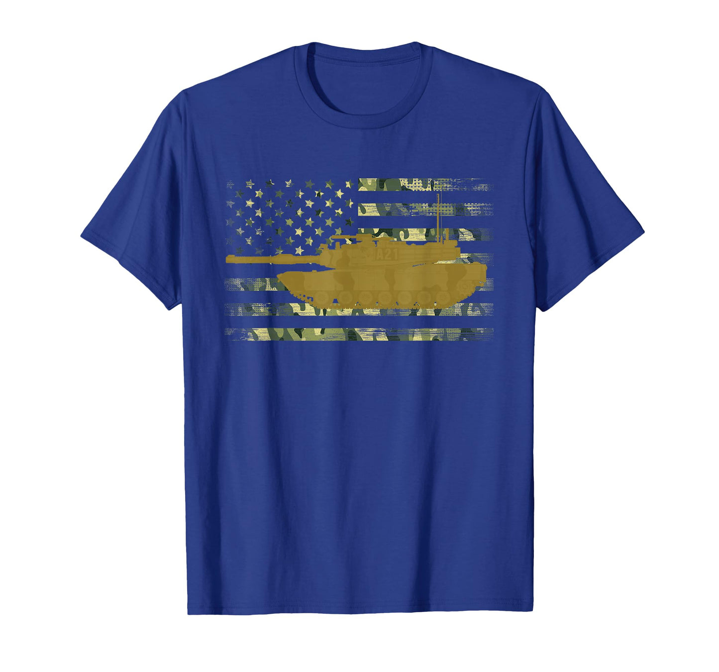M1 Abrams Military Battle Tank Camo American Flag T-Shirt