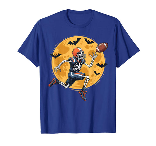 American Football Fan Skeleton Halloween Mens Boys Kid T-Shirt