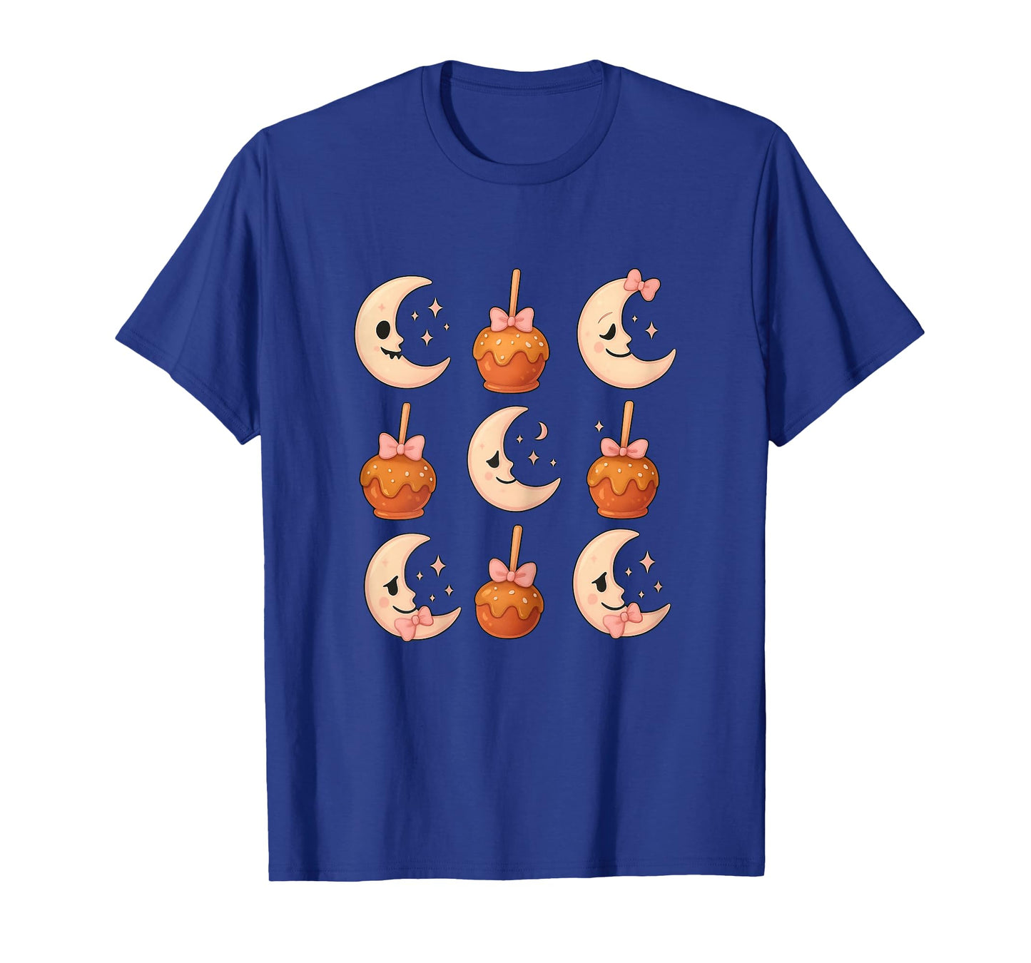 Coquette Bow Apple Candy Moon Halloween Fall Thanksgiving T-Shirt