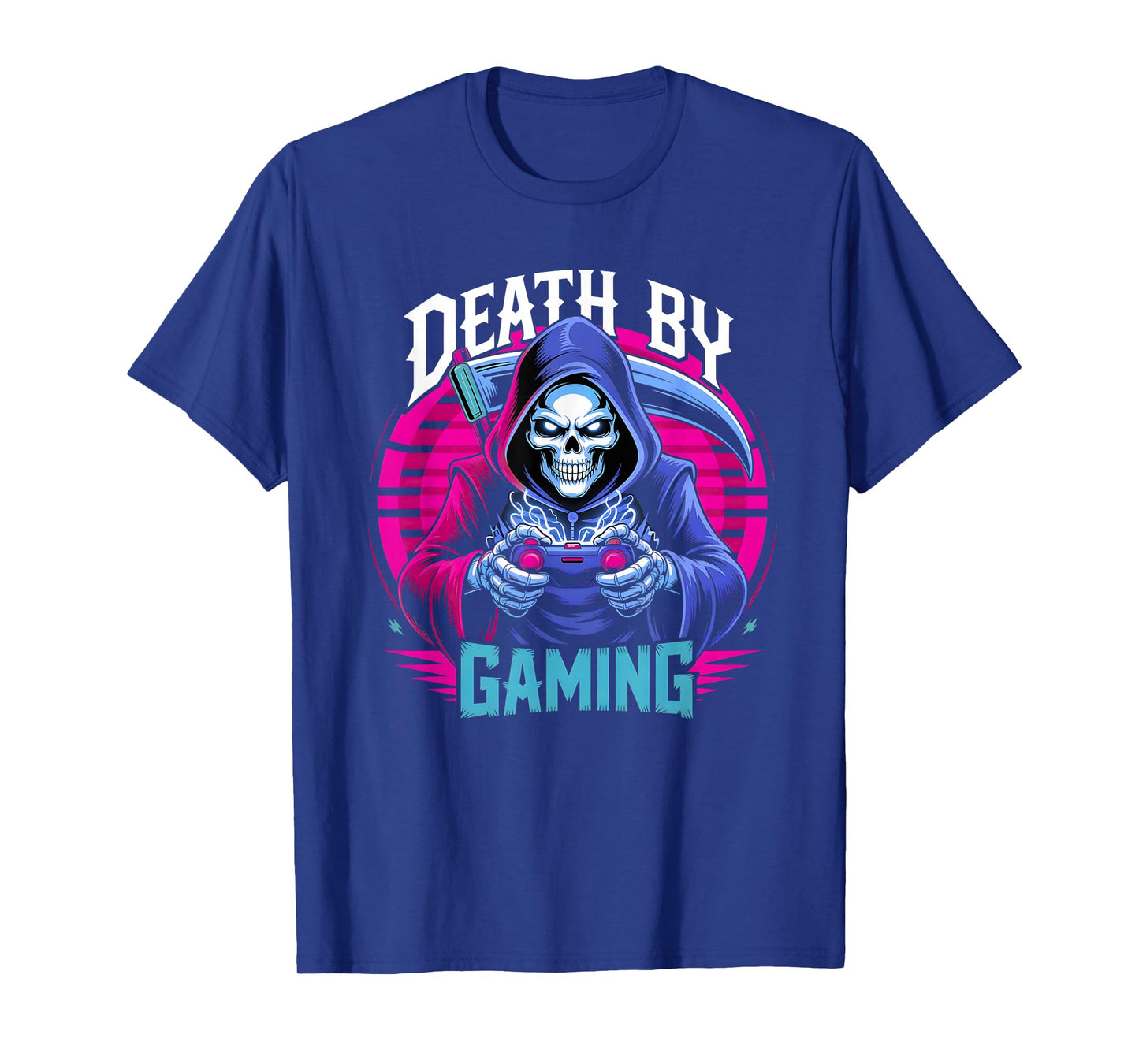 Death by Gaming Gothic Gamer Ghost Video Game Lover Boys Men T-Shirt