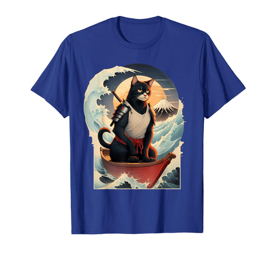 Japanese Samurai Cat Men Women Girls Kids T-Shirt