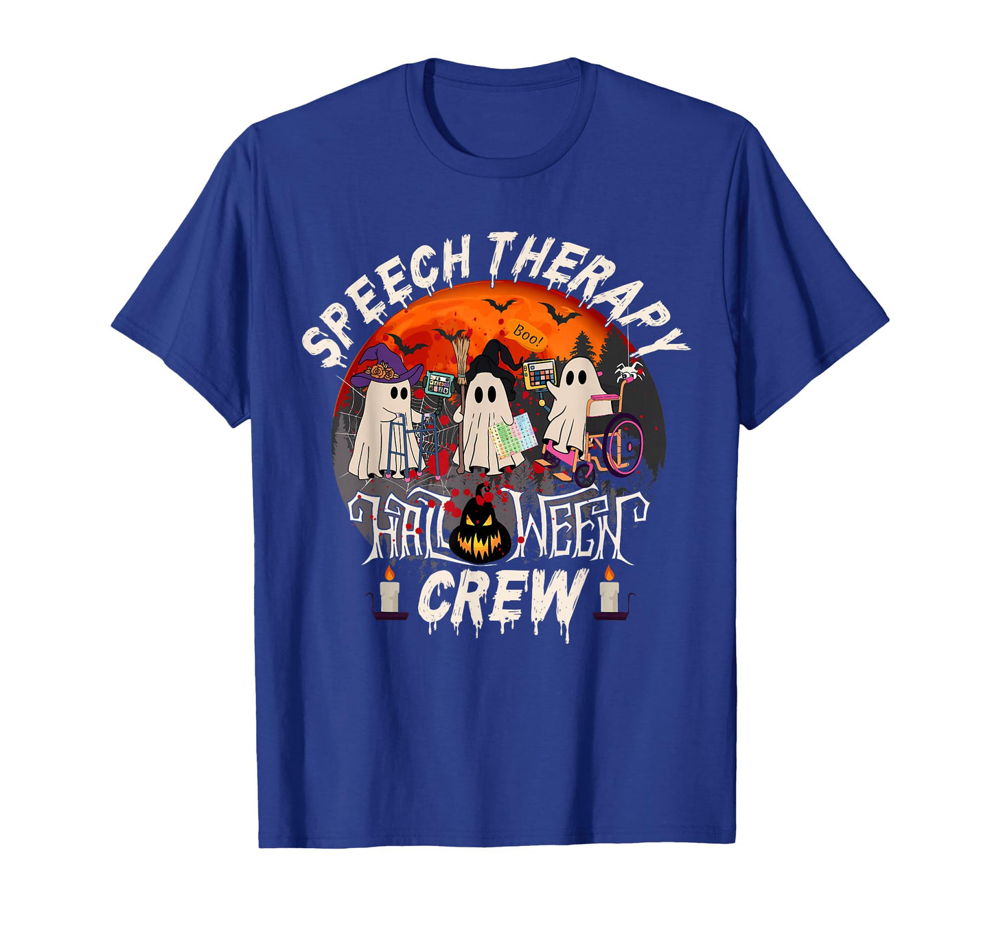 Speech Therapist Halloween Shirt Speech Therapy Boo Crew T-Shirt