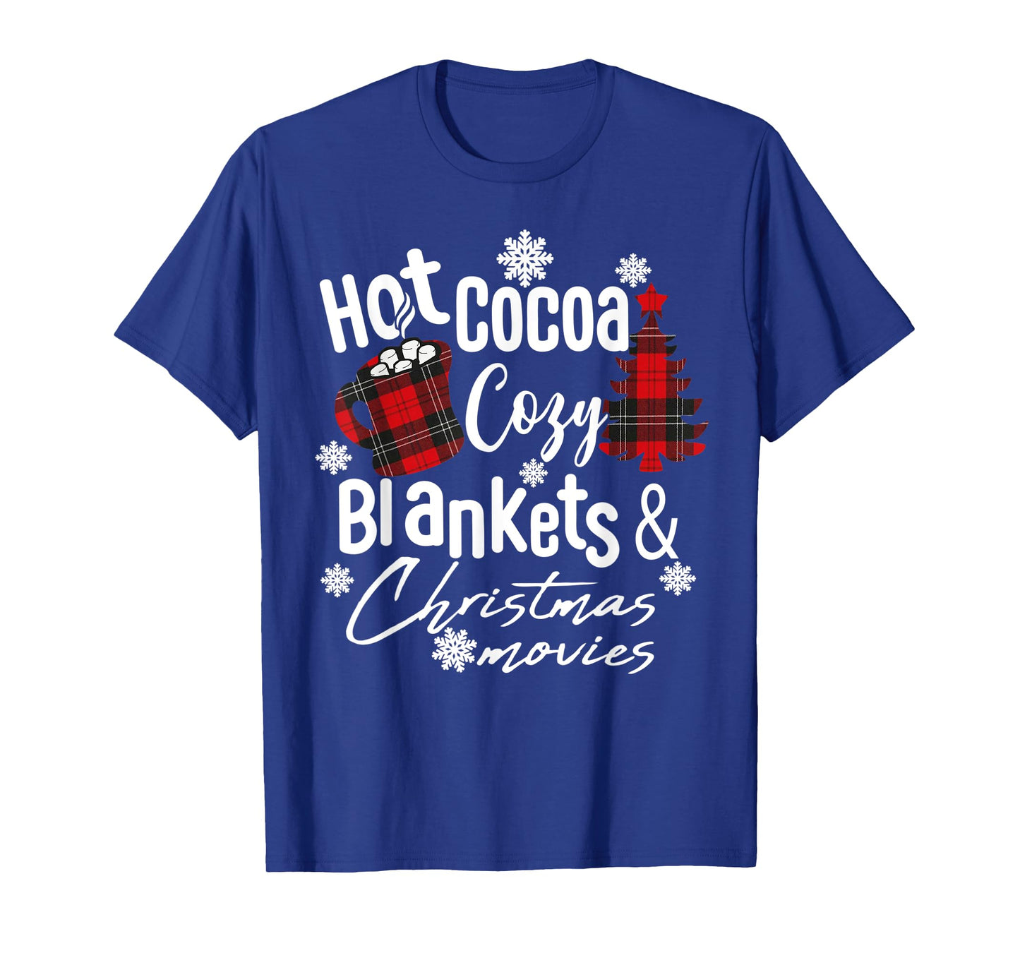 Hot Cocoa Warm Blankets and Christmas Movies Christmas tree T-Shirt
