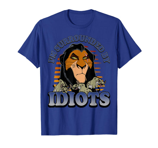 Disney The Lion King Retro Scar Surrounded By Idiots Logo T-Shirt