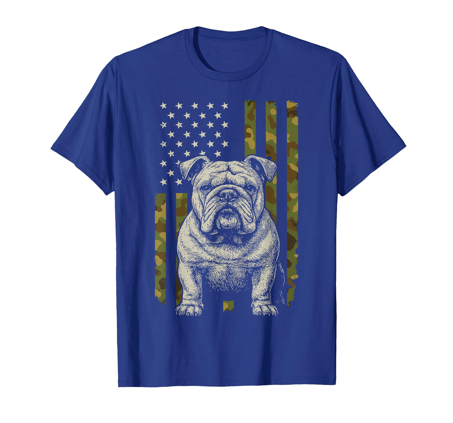 Bulldog US Flag 4th of July T-Shirt