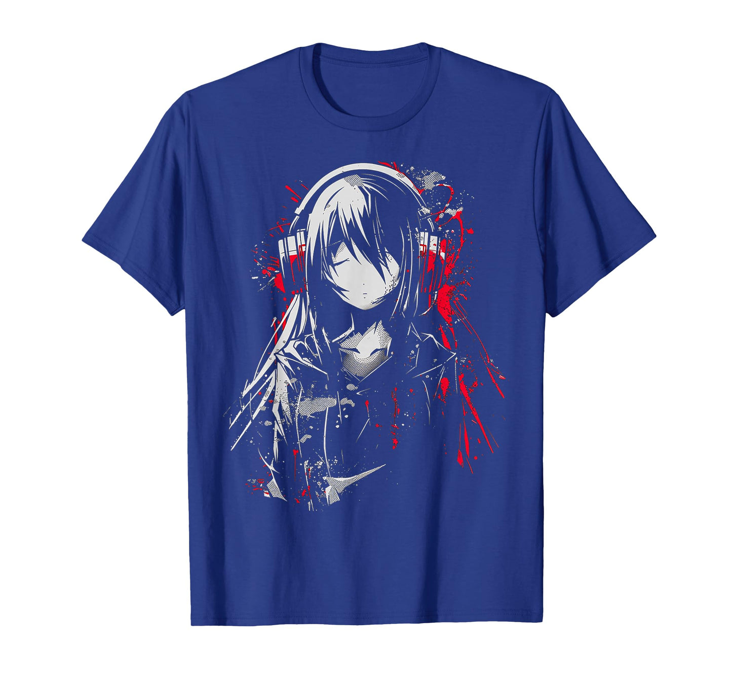 Anime Manga Motif Headphone Artwork Anime T-Shirt