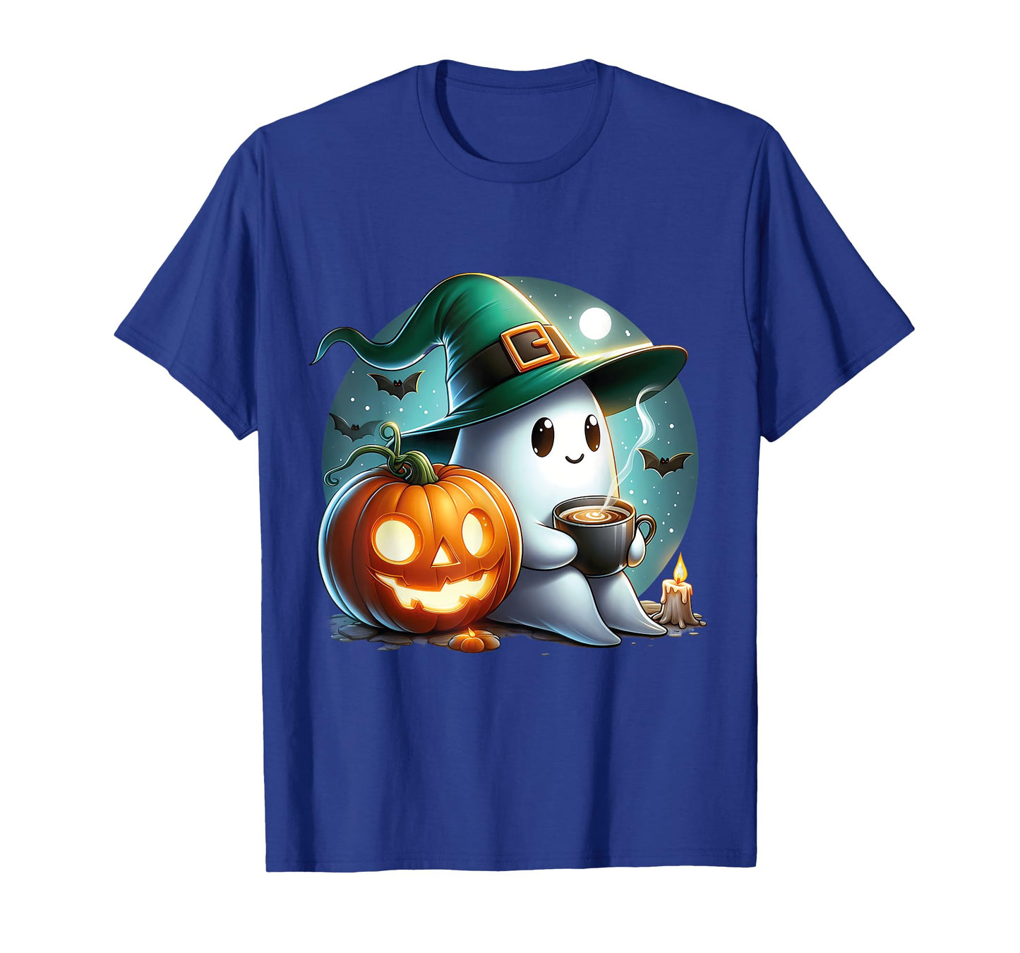 Cute Halloween Ghost Coffee Pumpkin T-Shirt