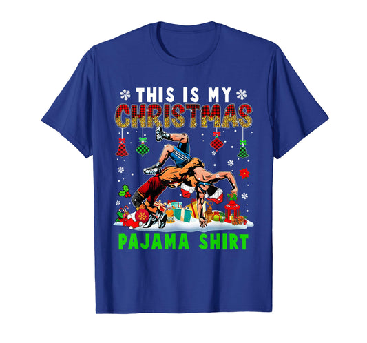 This Is My Christmas Pajama Shirt Two Santa Wrestling Lover T-Shirt