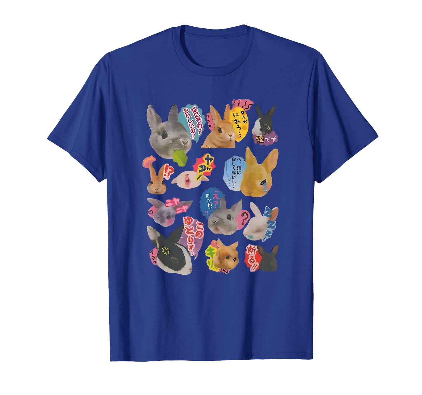 Y2K Bunny 90s Harajuku Japanese Sticker Bunny Meme Design T-Shirt