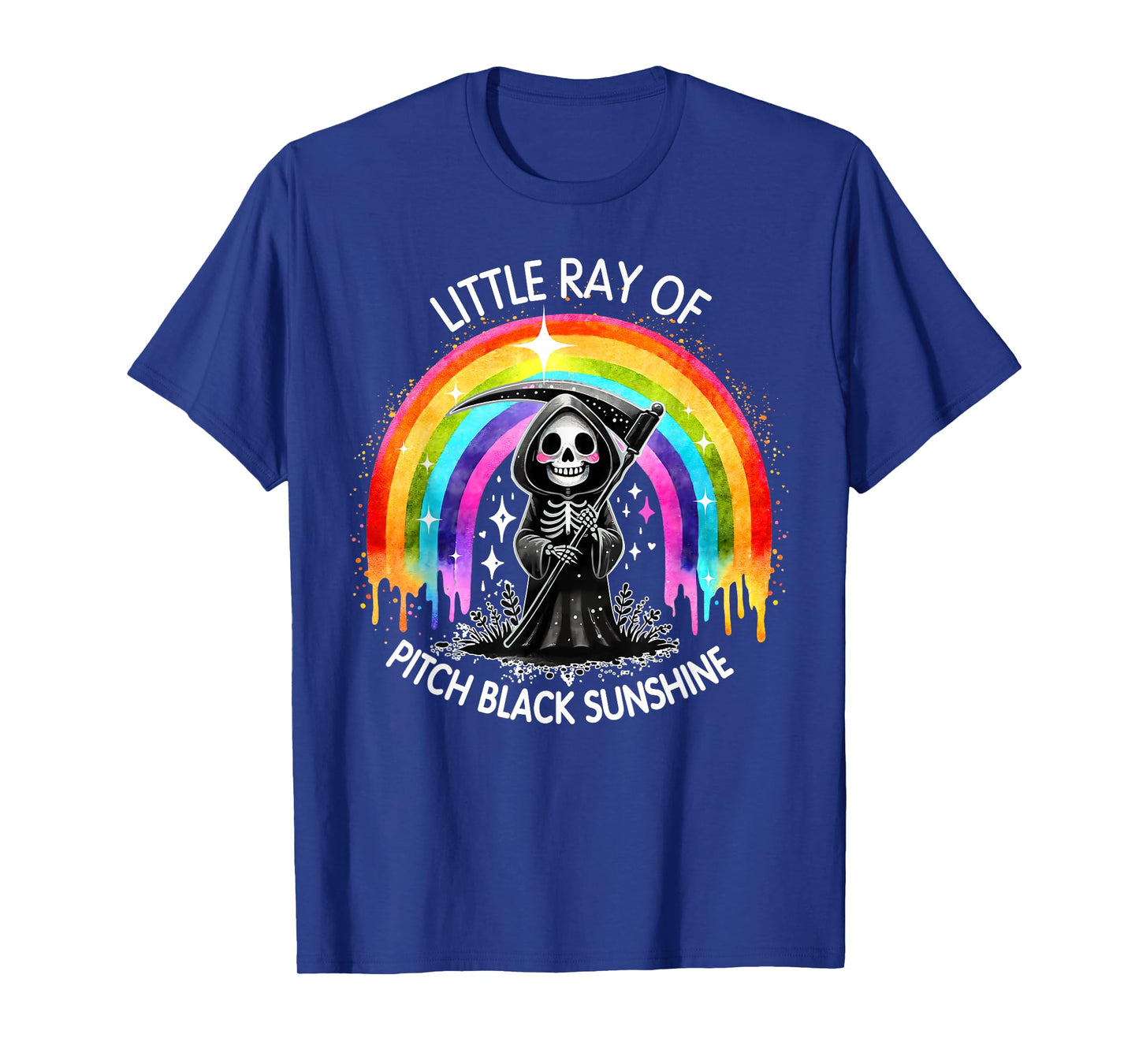 Little Ray Of Pitch Black Sunshine Death Rainbow Halloween Men Women Kids T-Shirt