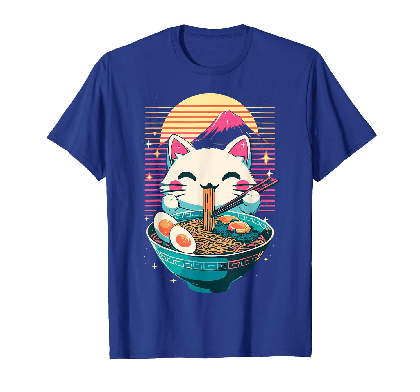 Anime Cat Eating Ramen Japanese Ramen Cat Japan T-Shirt