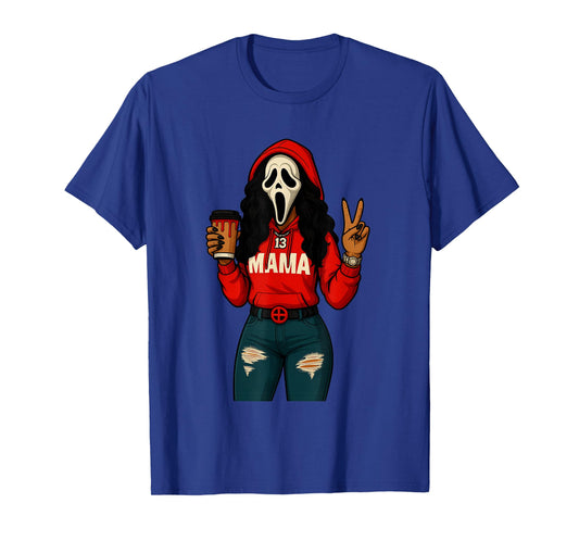 Horror Punk Spooky Mama – Funny Ghost Coffee Lover Halloween T-Shirt