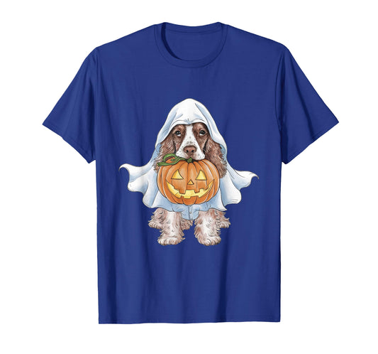 Cocker Spaniel Ghost Dog Halloween Men Women Kids T-Shirt