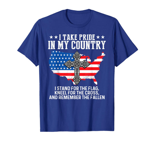 I Take Pride In My Country USA Flag 4th July Patriotic Tee T-Shirt