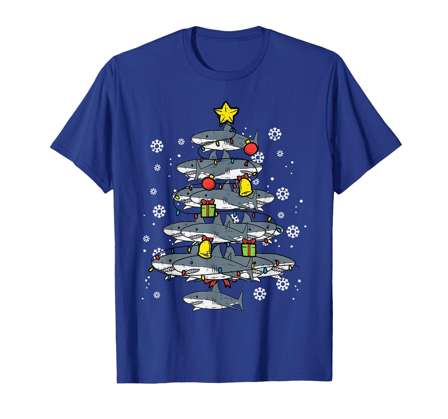 Sharks Christmas Tree Xmas Pajamas PJs Boys Toddler Kids T-Shirt