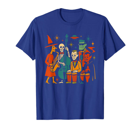 Vintage Mid-Century Modern Monster Atomic Jazz Band T-Shirt