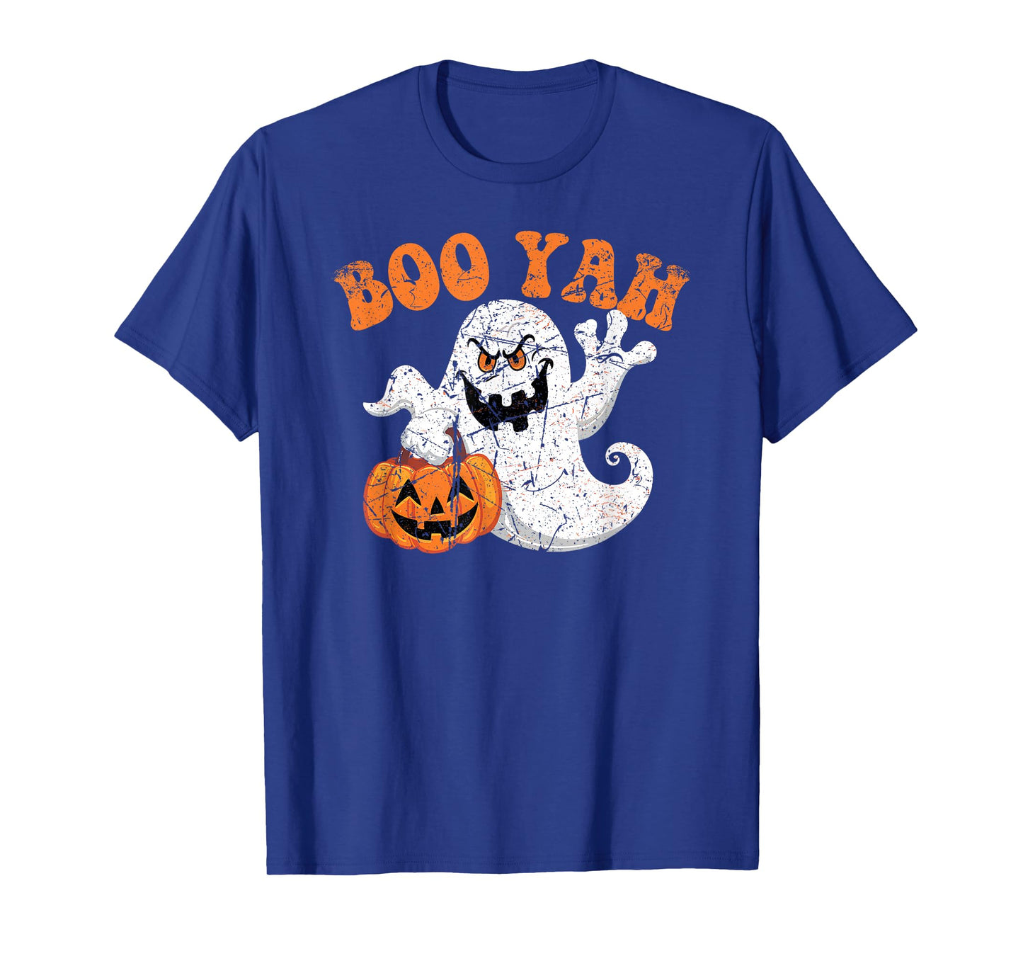 Kids Ghost Boo Yah Men Boys Halloween Booyah Funny Spooky T-Shirt