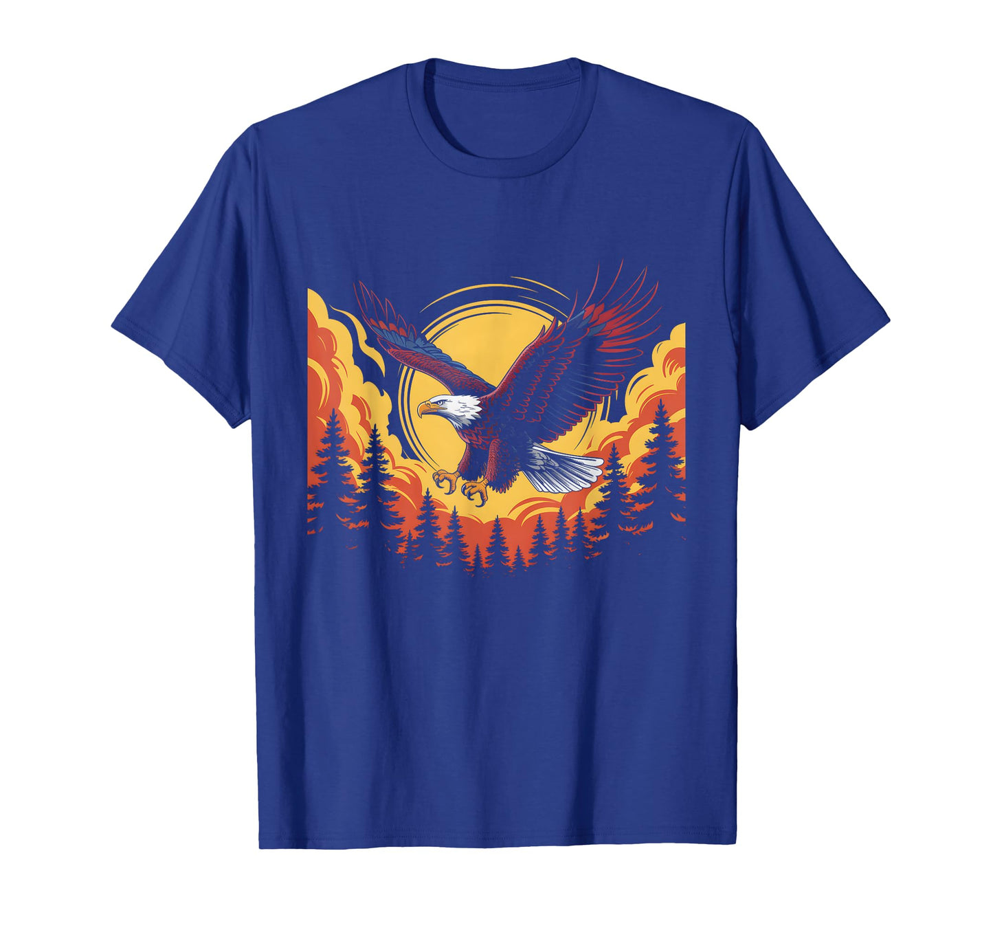 Eagle Forest Wildlife Bald a Eagle Flying Nature Sunset T-Shirt