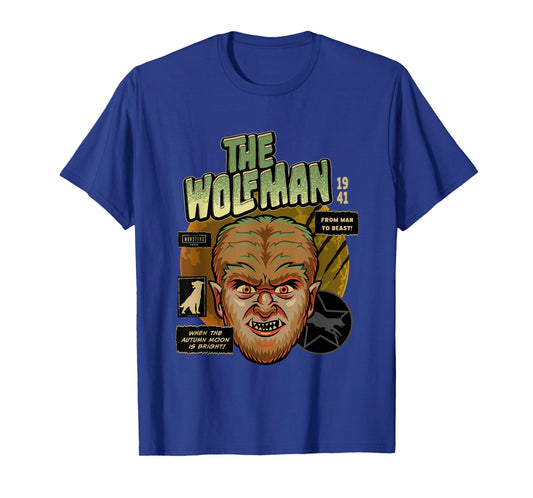 Universal Monsters The Wolf Man Vintage Halloween Mask T-Shirt