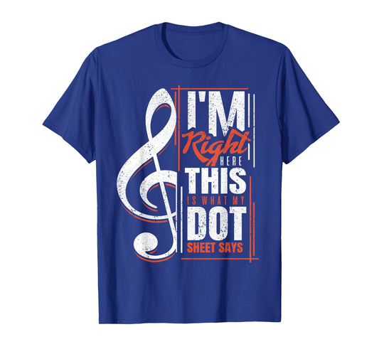 Funny Marching Band T Shirts Dot Sheets Music Drill Practice T-Shirt
