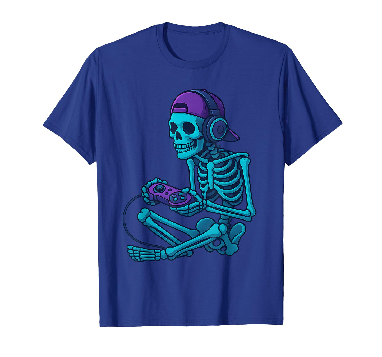 Funny Skeleton Video Game Halloween Gaming Gamer Boys Men T-Shirt