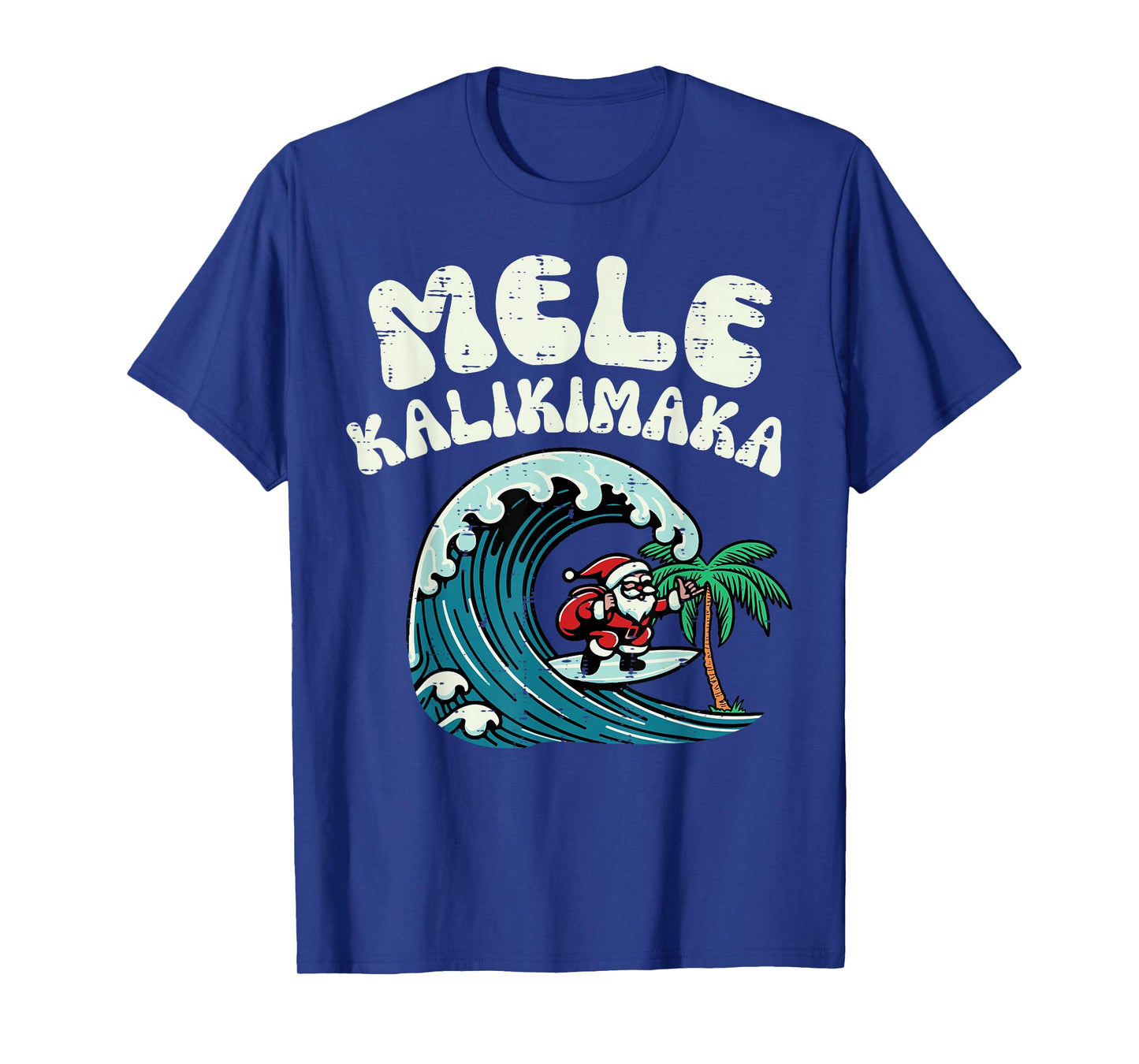 Christmas Surfing Santa Mele Kalikimaka Xmas Men Boys Kids T-Shirt