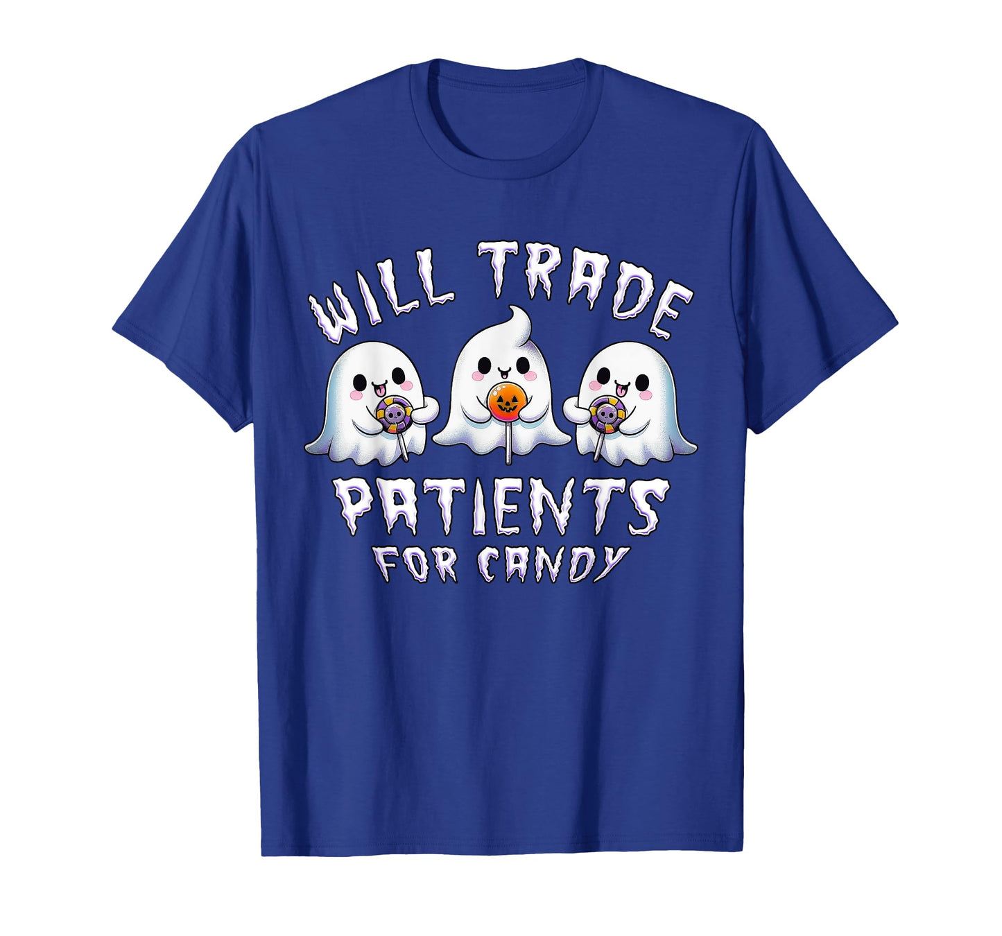 Will Trade Patients For Candy Cute Ghosts Halloween Nurse T-Shirt