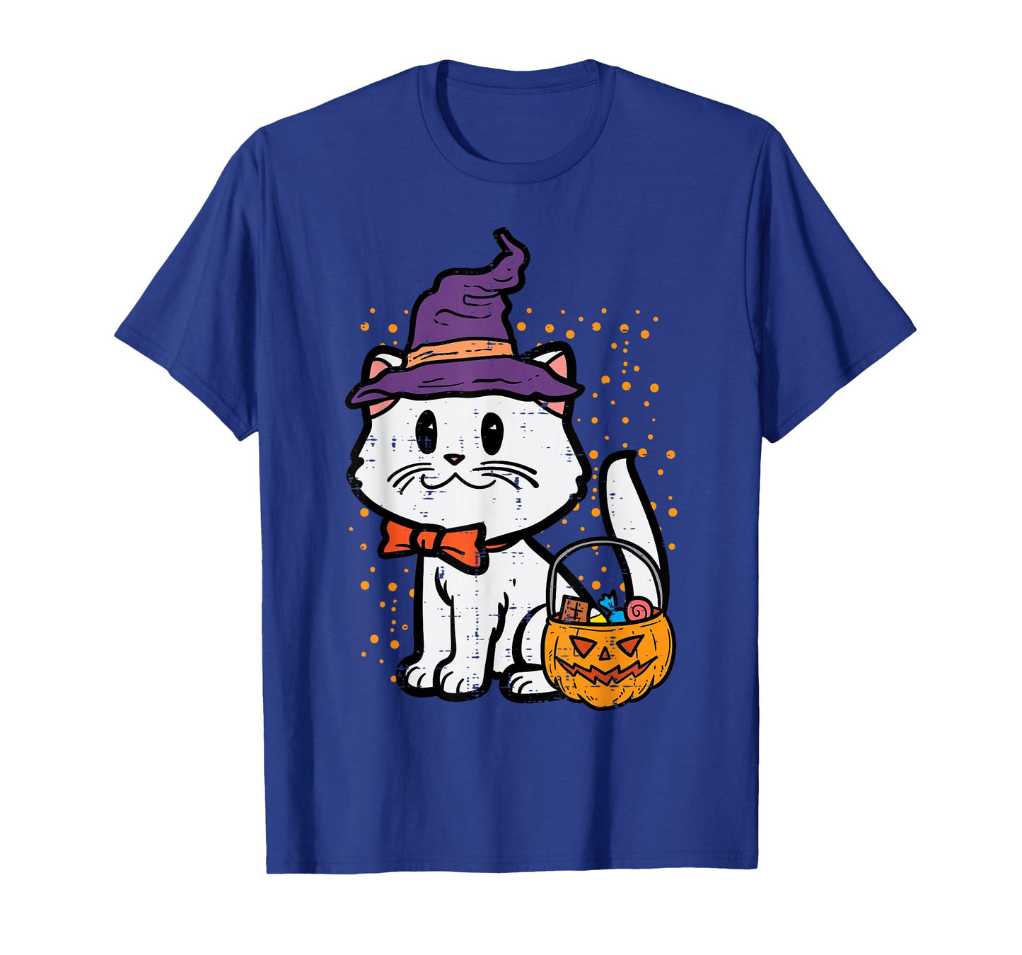 Halloween Witch Cat Trick Or Treat Kitten Costume Girls Kids T-Shirt