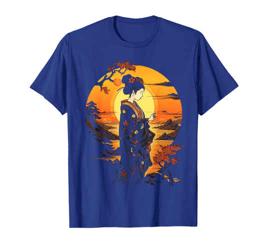 Japanese Geisha Zen Aesthetic Sakura Asian Art Beautiful T-Shirt