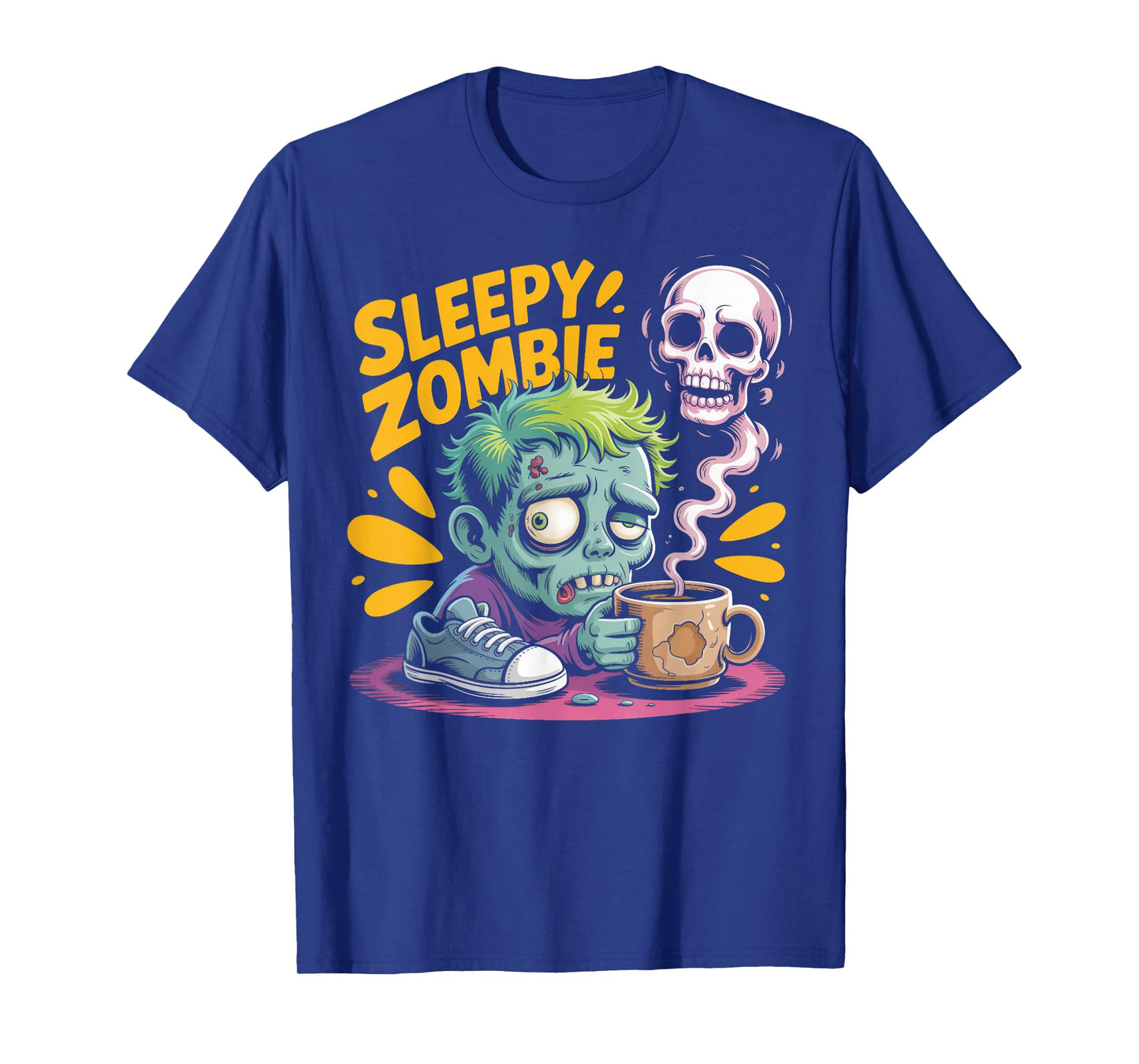 Sleepy Zombie Coffee Lover Funny Undead T-Shirt