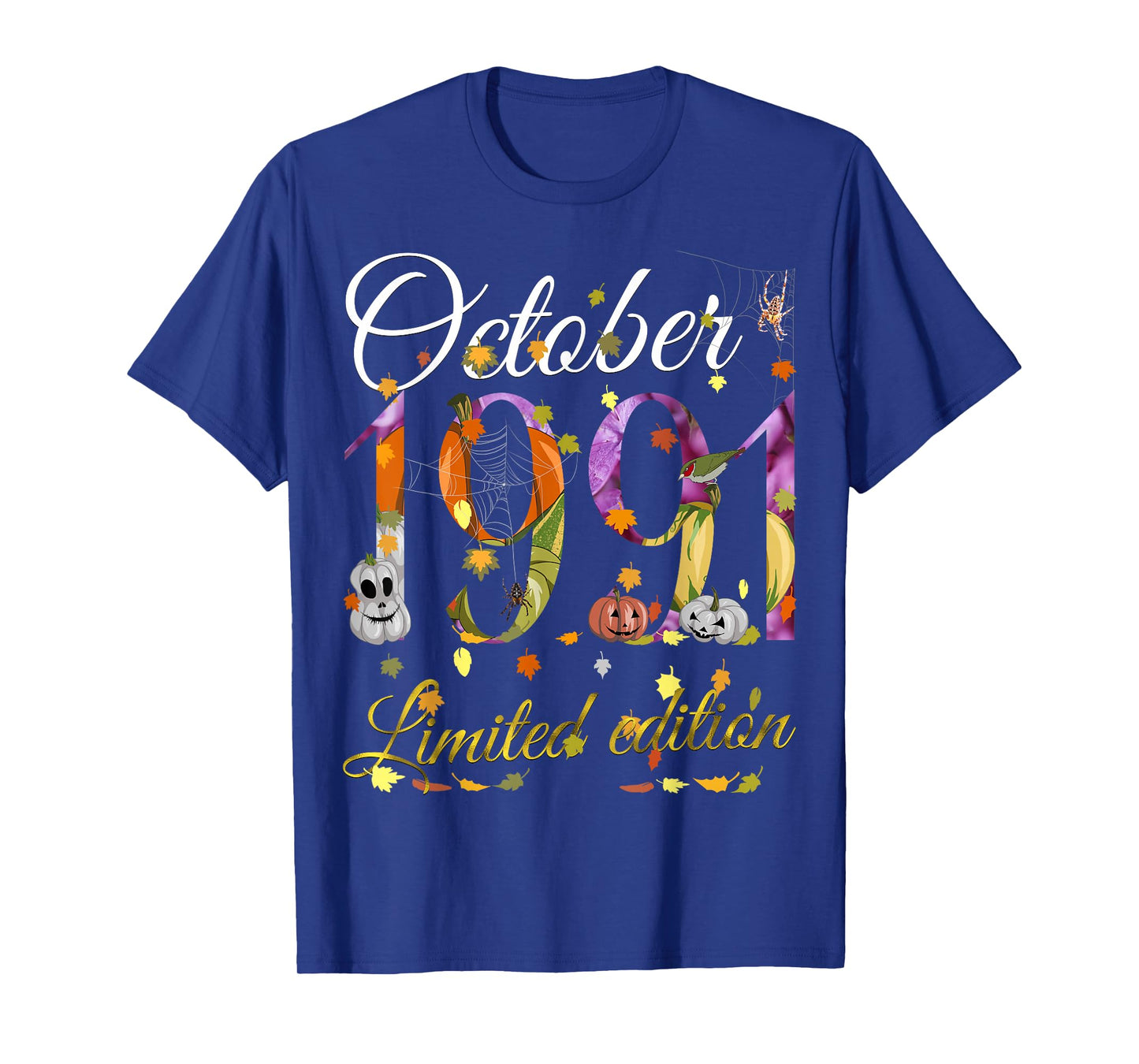 October 1991 Tee 34 Year Old Pumpkin Fall 34th Birthday Gift T-Shirt