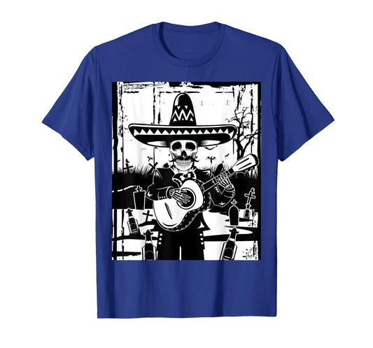 Mariachi Skeleton Dia De Los Muertos Tequila T-Shirt