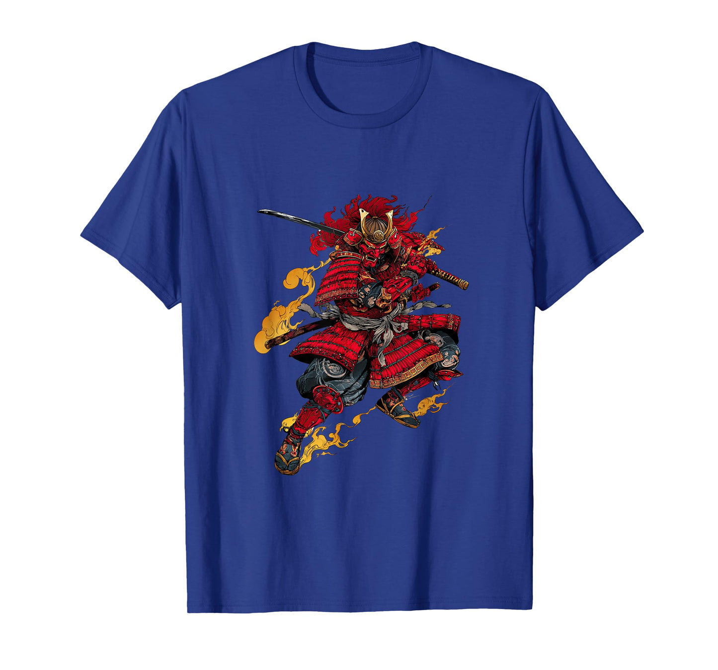 Japanese Samurai in Fiery Strike Pose T-Shirt