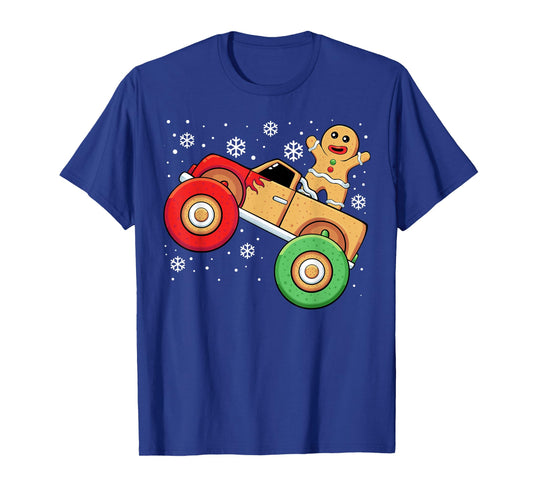 Christmas Gingerbread Man Monster Truck T-Shirt