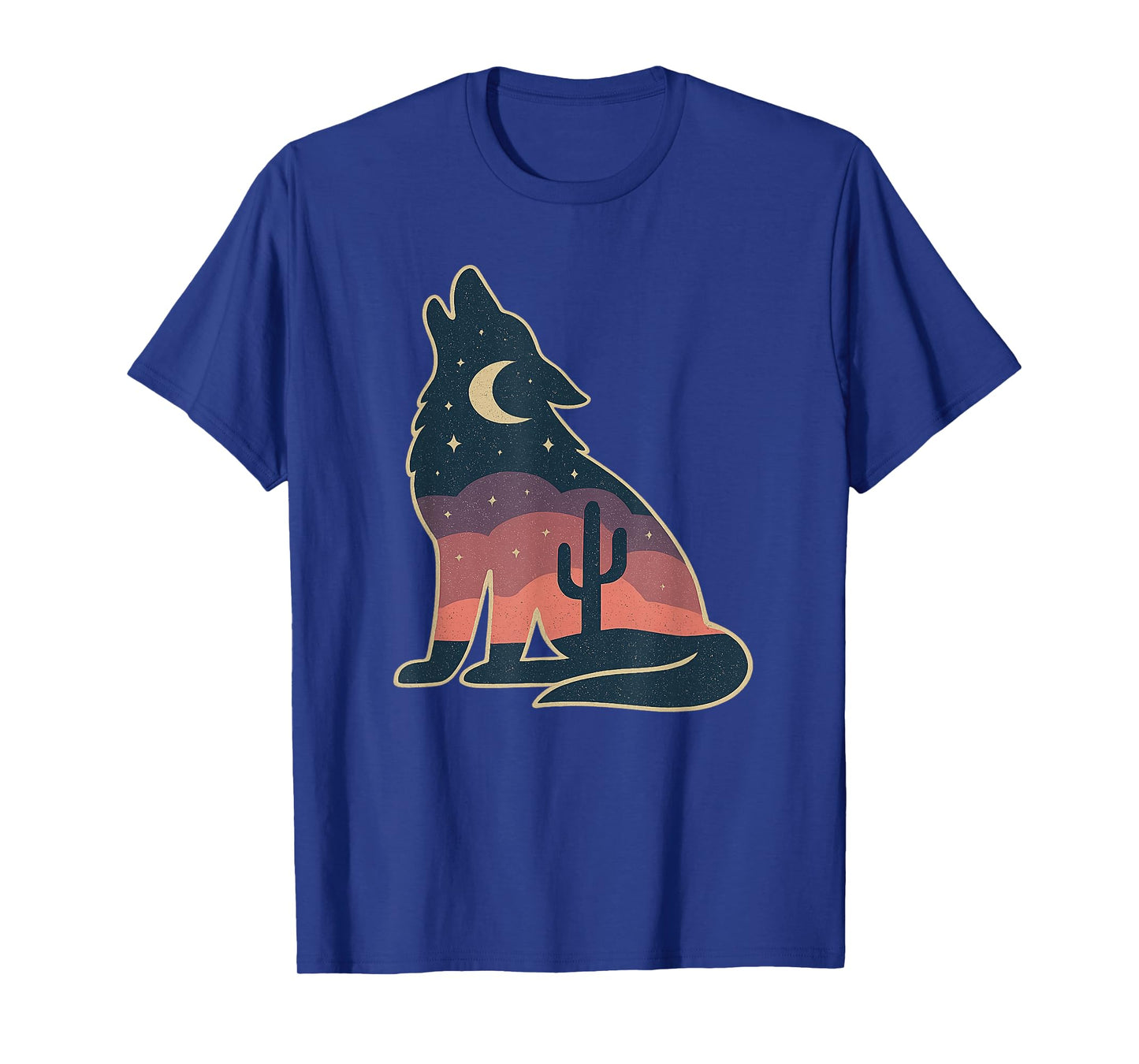 Howling Wolf – Southwestern Desert Boho Moon & Cactus T-Shirt