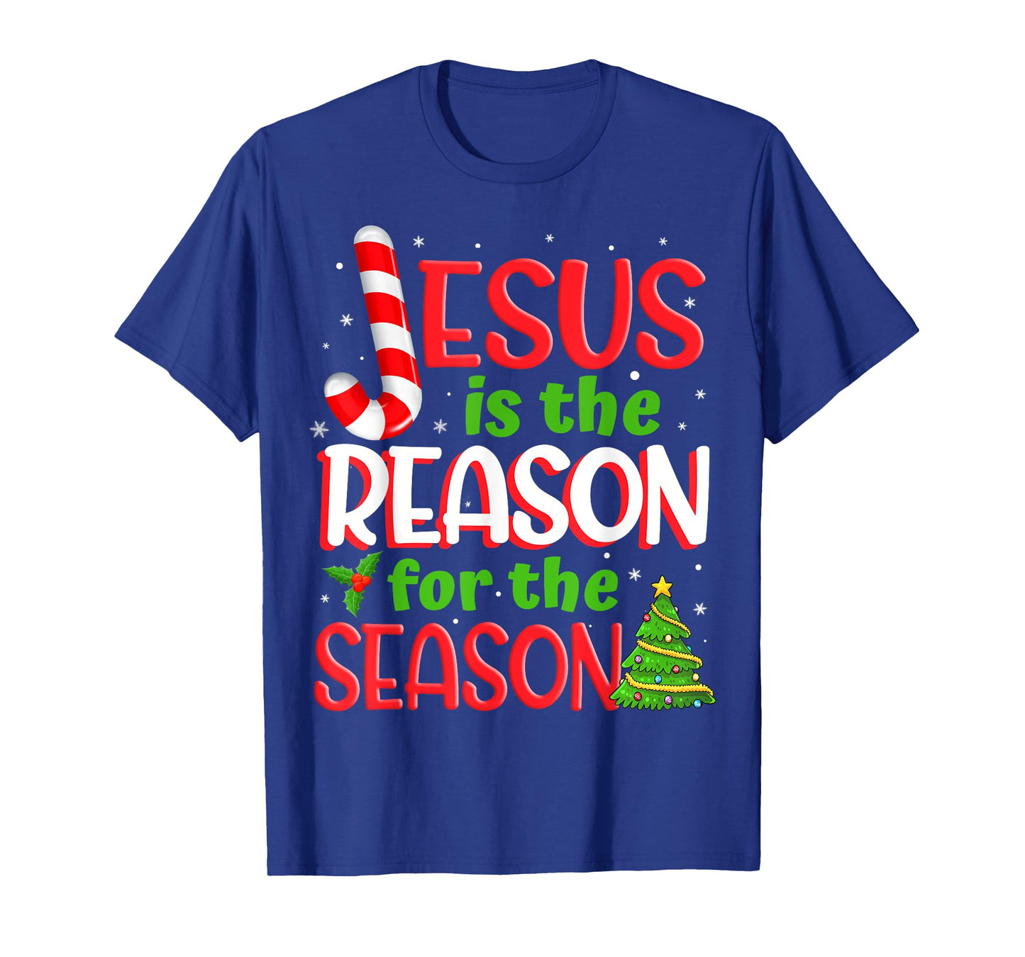 Jesus Is The Reason For The Season Christmas Xmas Candy Cane T-Shirt