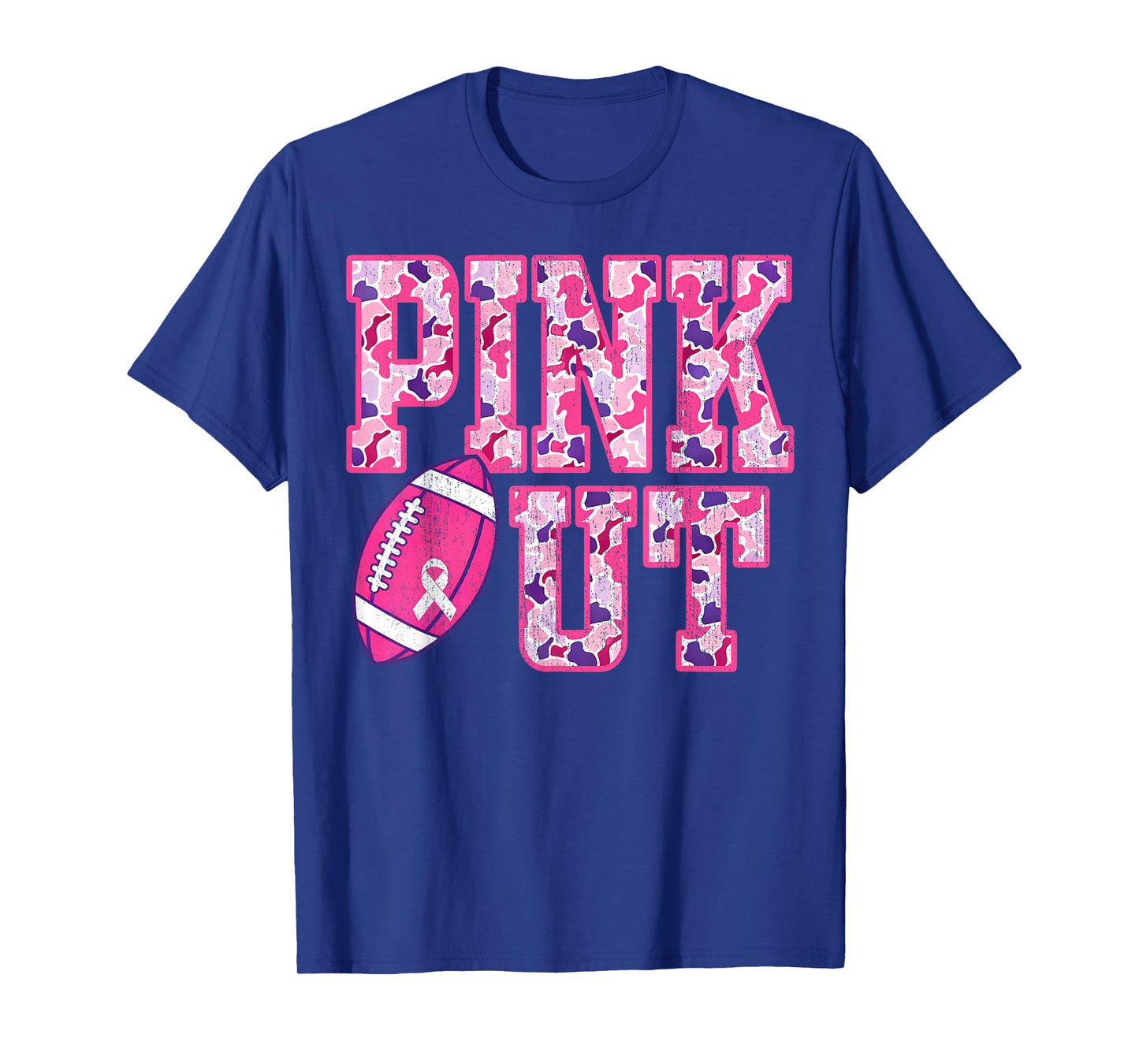 Pink Out American Football Camo Breast Cancer Awareness T-Shirt